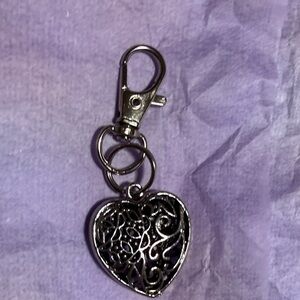 Heart Shaped Keychain or bag Assessory with Clip